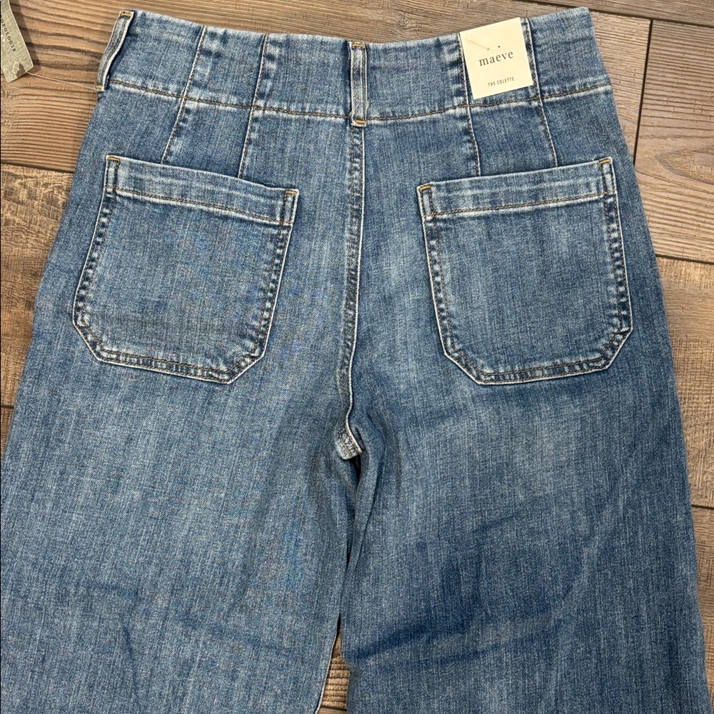 The Colette Crop High Rise Wide Leg Jeans by Maeve 27P - Picture 8 of 9